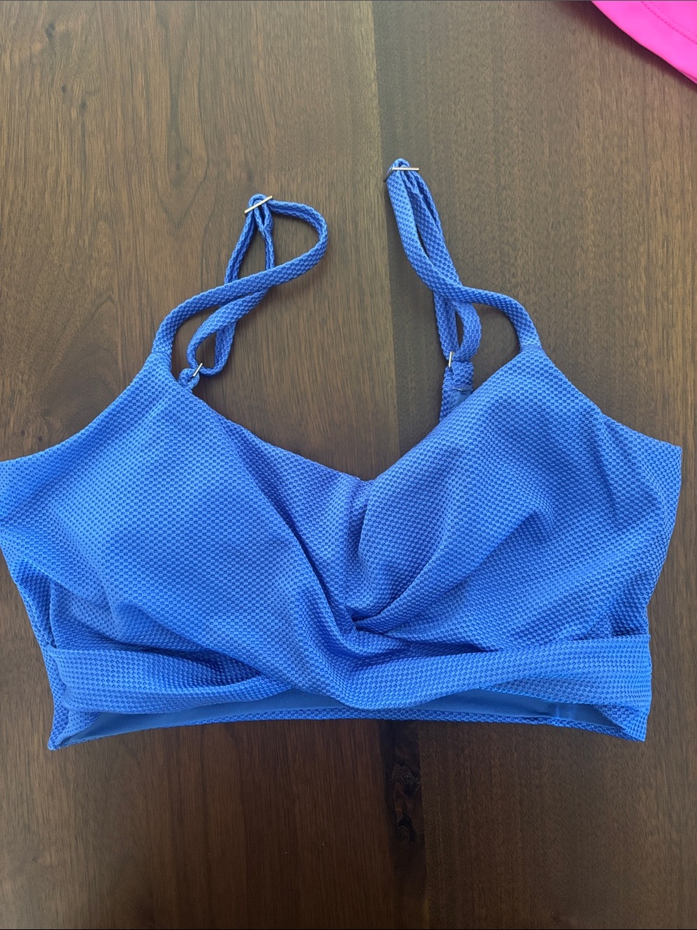 aerie Bright Blue Textured Bikini Top